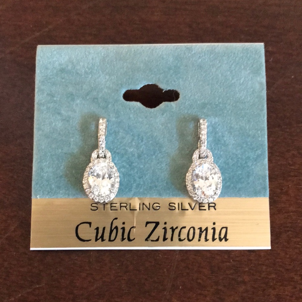 Gorgeous sterling silver and cubic zirconia earrings